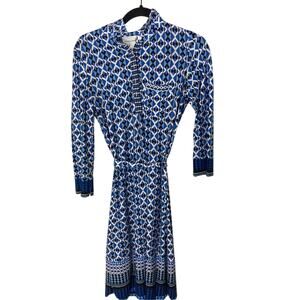 Donna Morgan Tribal Print 60's Housewife Fit and  Wrap Flare Dress